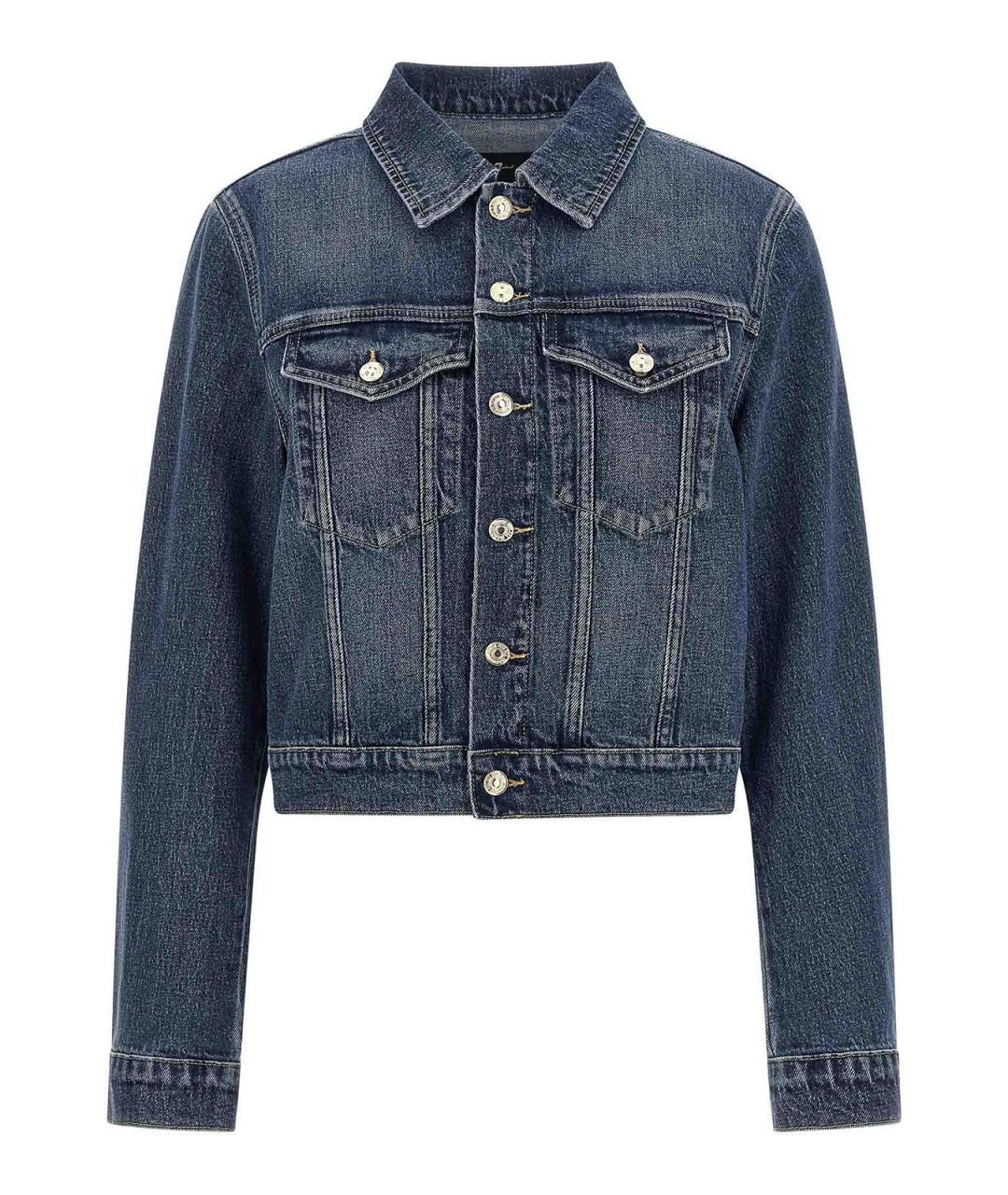 7 FOR ALL MANKIND Синяя хлопковая куртка, фото 1