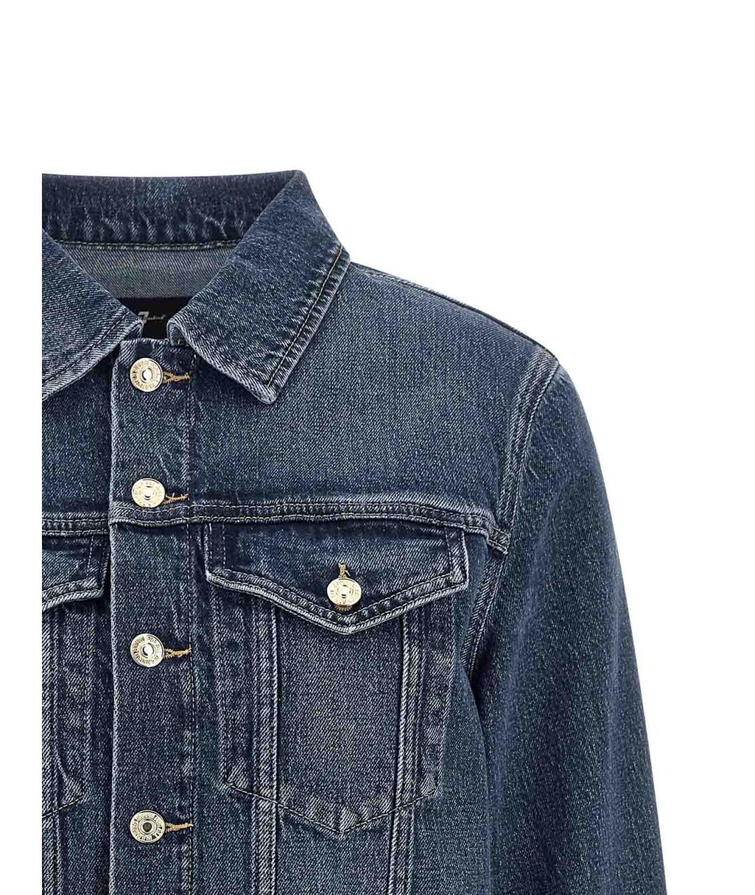 7 FOR ALL MANKIND Синяя хлопковая куртка, фото 3