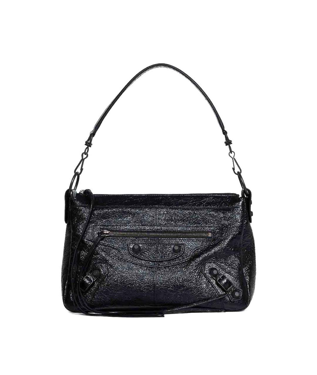 BALENCIAGA Черная кожаная сумка на плечо, фото 1