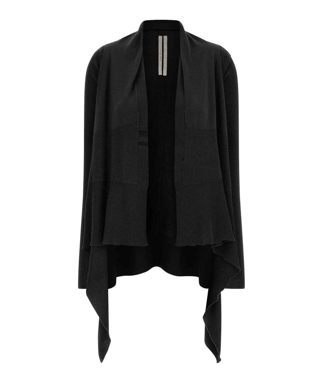 RICK OWENS Черный хлопковый кардиган, фото 1