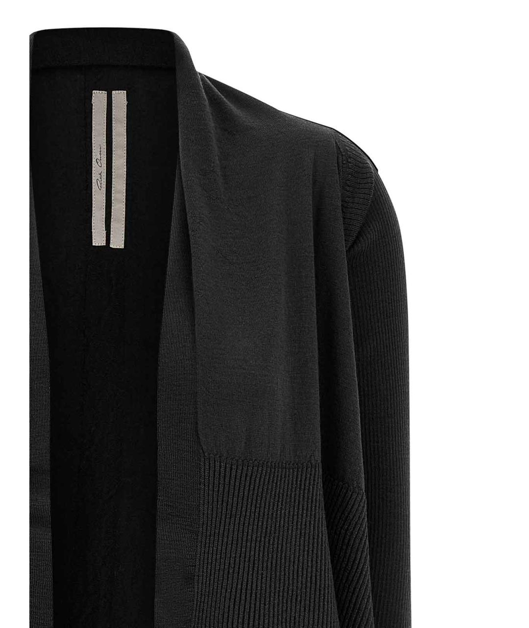 RICK OWENS Черный хлопковый кардиган, фото 3
