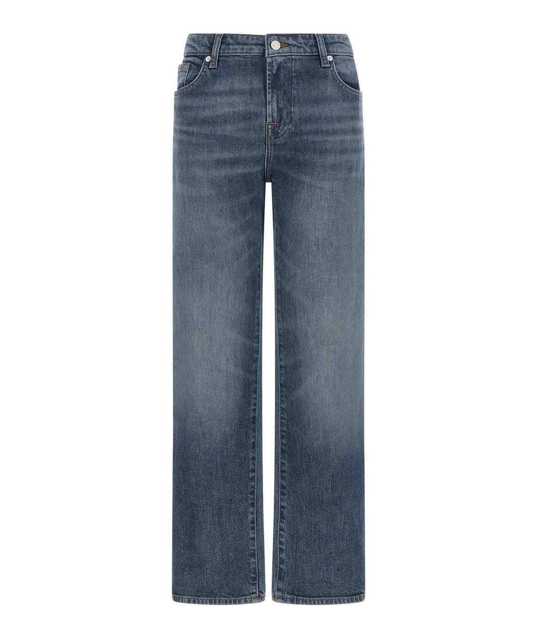 7 FOR ALL MANKIND Синие хлопковые прямые джинсы, фото 1