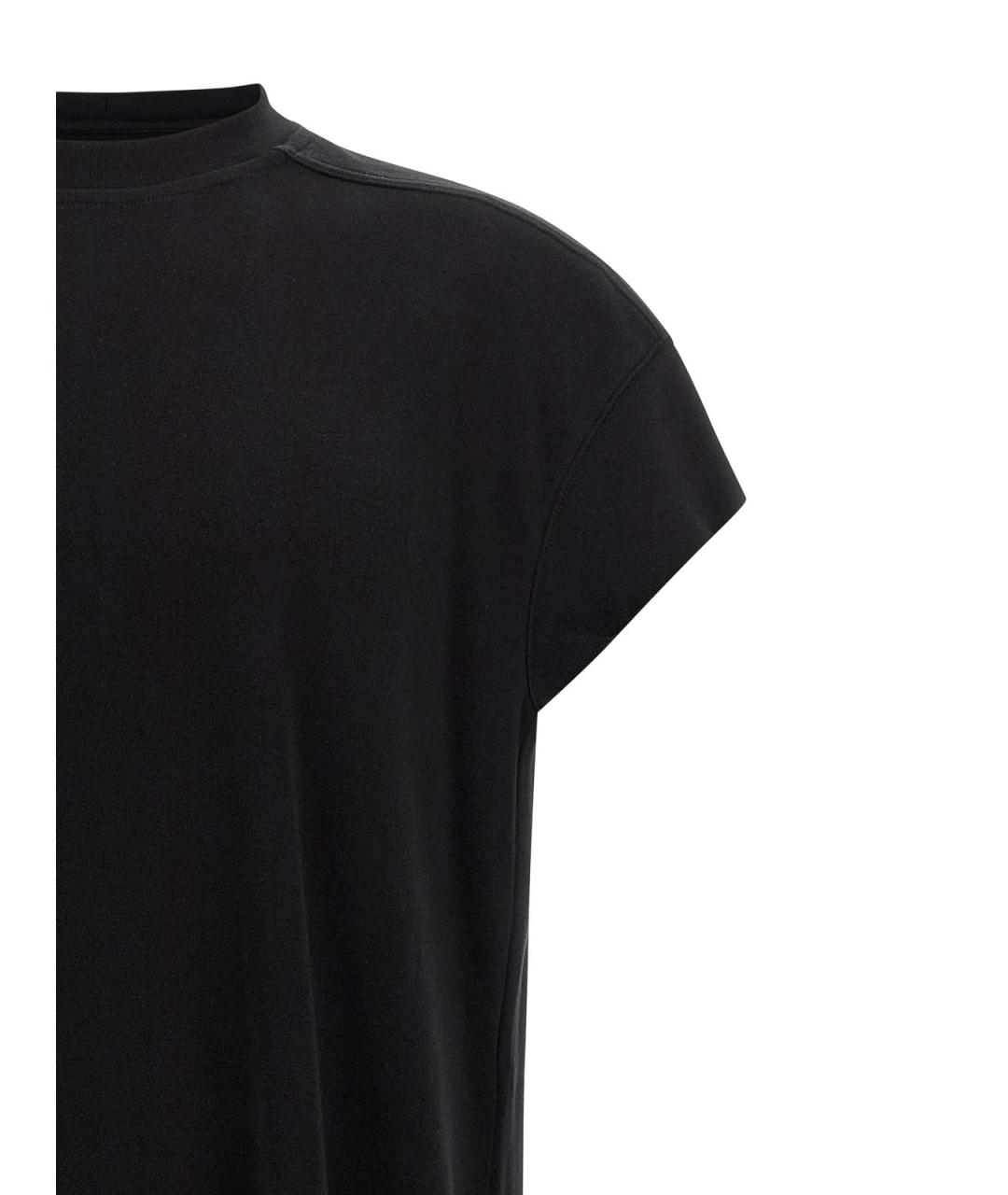 RICK OWENS Черная хлопковая футболка, фото 3
