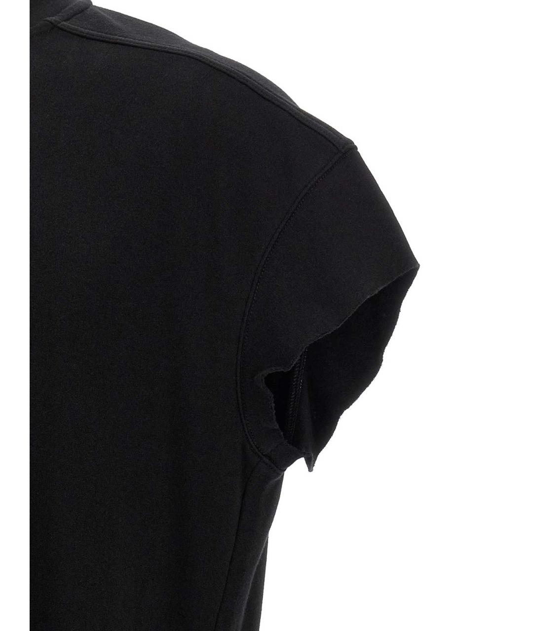RICK OWENS Черная хлопковая футболка, фото 4