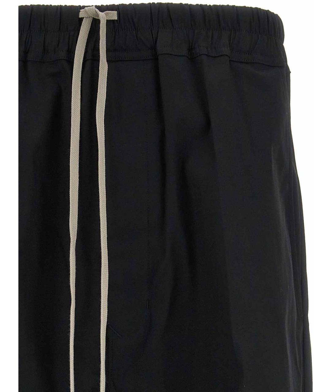 RICK OWENS Черные хлопковые повседневные брюки, фото 3
