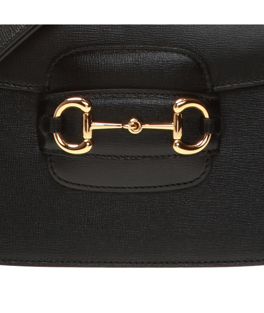 GUCCI Черная кожаная сумка через плечо, фото 5