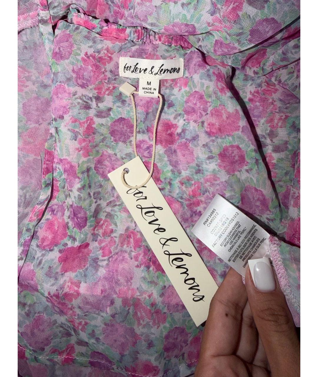 FOR LOVE AND LEMONS Розовое платье, фото 3