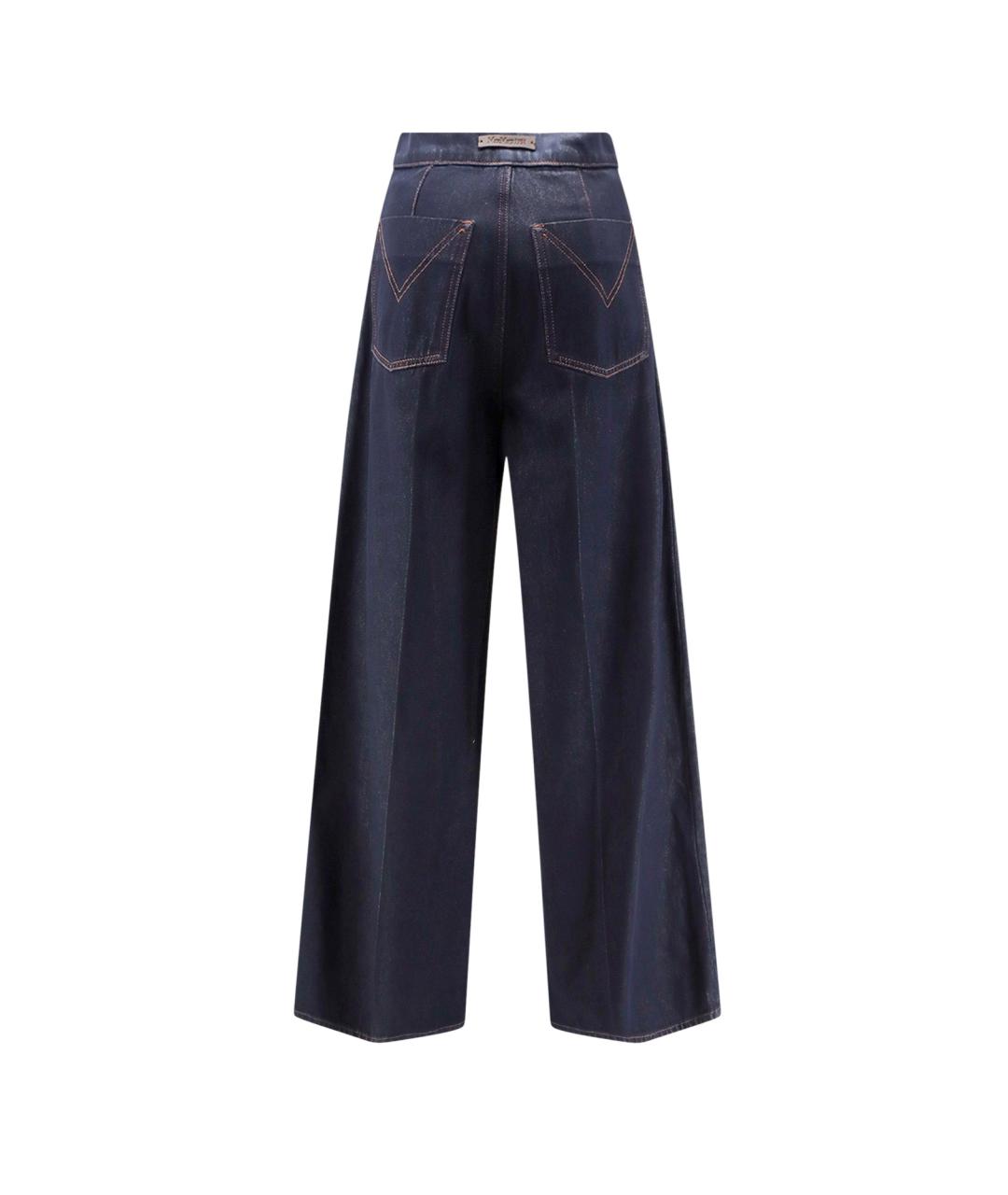 MAX MARA Синие хлопковые прямые джинсы, фото 2