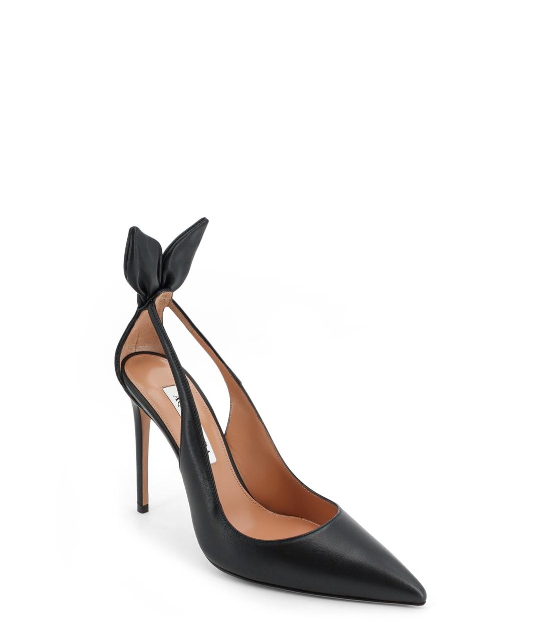 AQUAZZURA Черные кожаные туфли, фото 2
