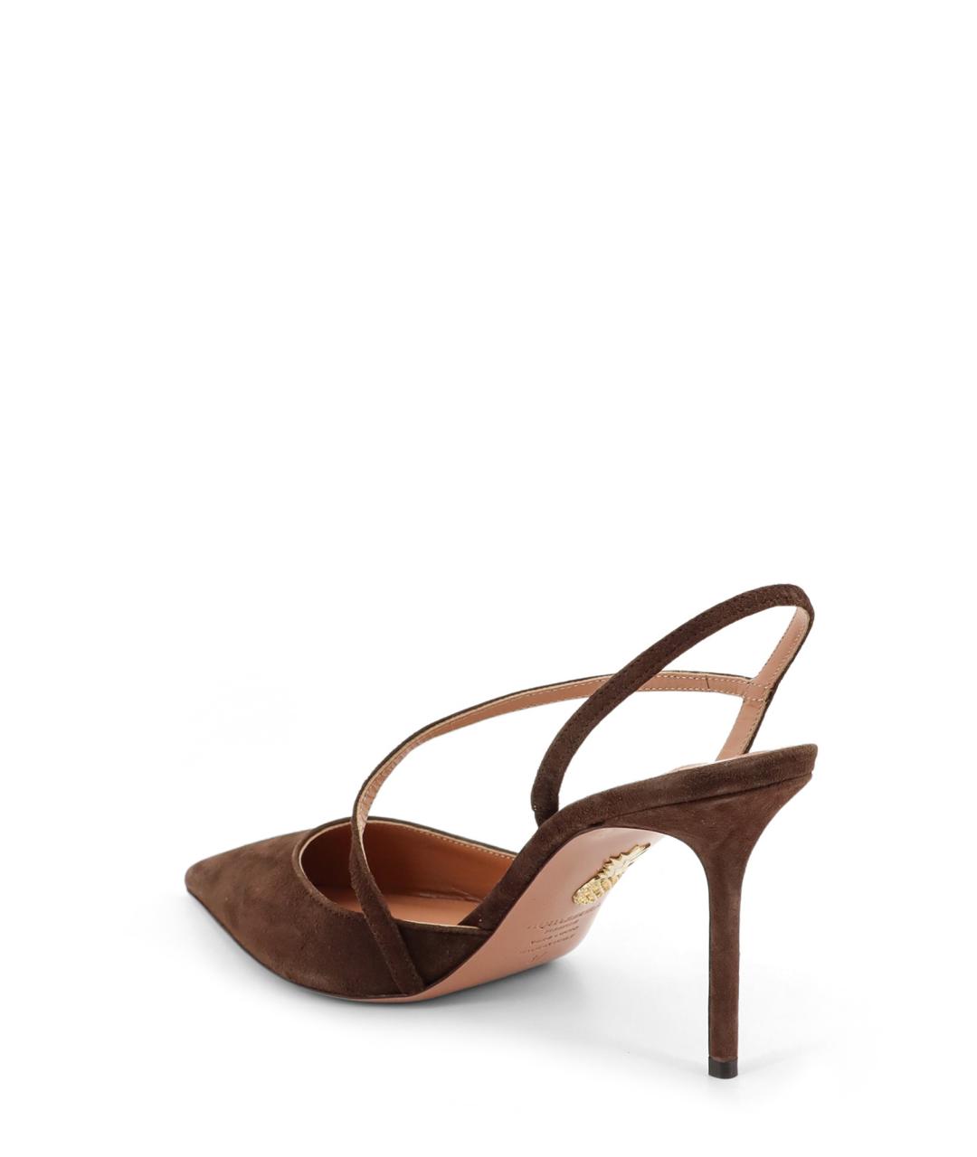 AQUAZZURA Коричневые замшевые туфли, фото 3