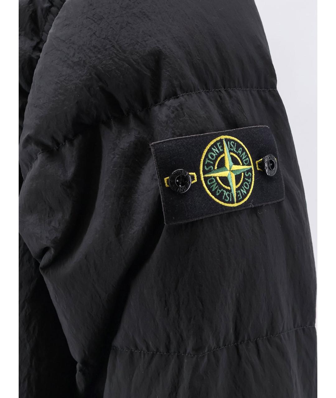 STONE ISLAND Черный полиамидовый пуховик, фото 3
