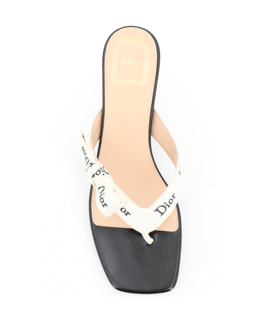 CHRISTIAN DIOR Черные кожаные мюли, фото 5