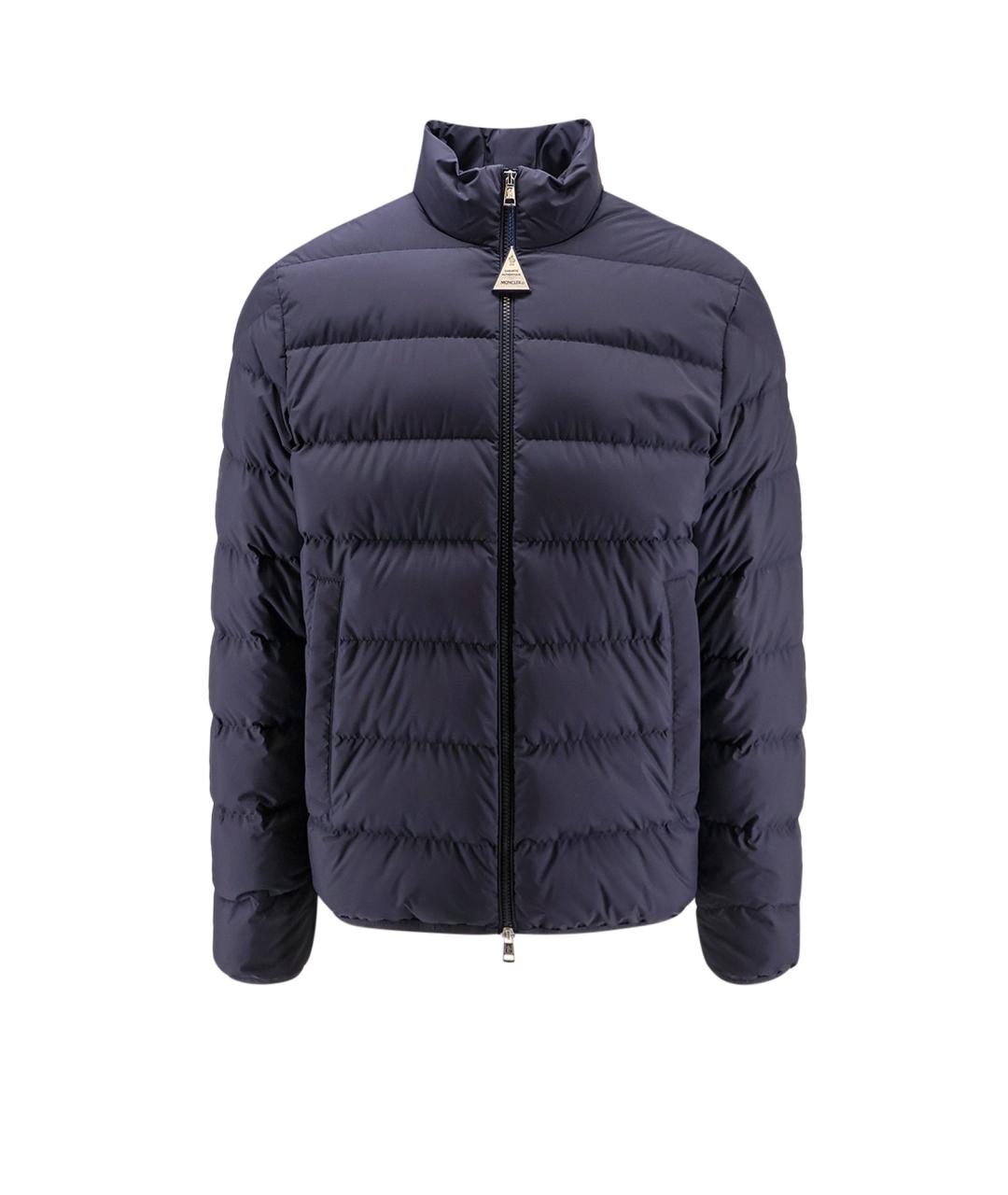 MONCLER Темно-синий полиэстеровый пуховик, фото 1