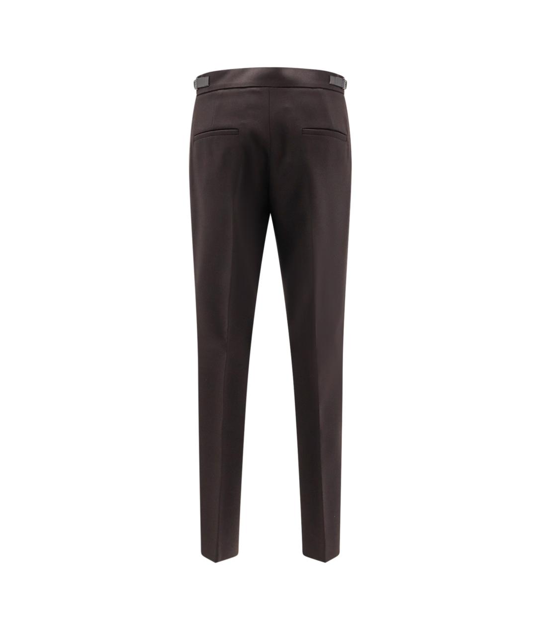 MAX MARA Коричневые шерстяные прямые брюки, фото 2