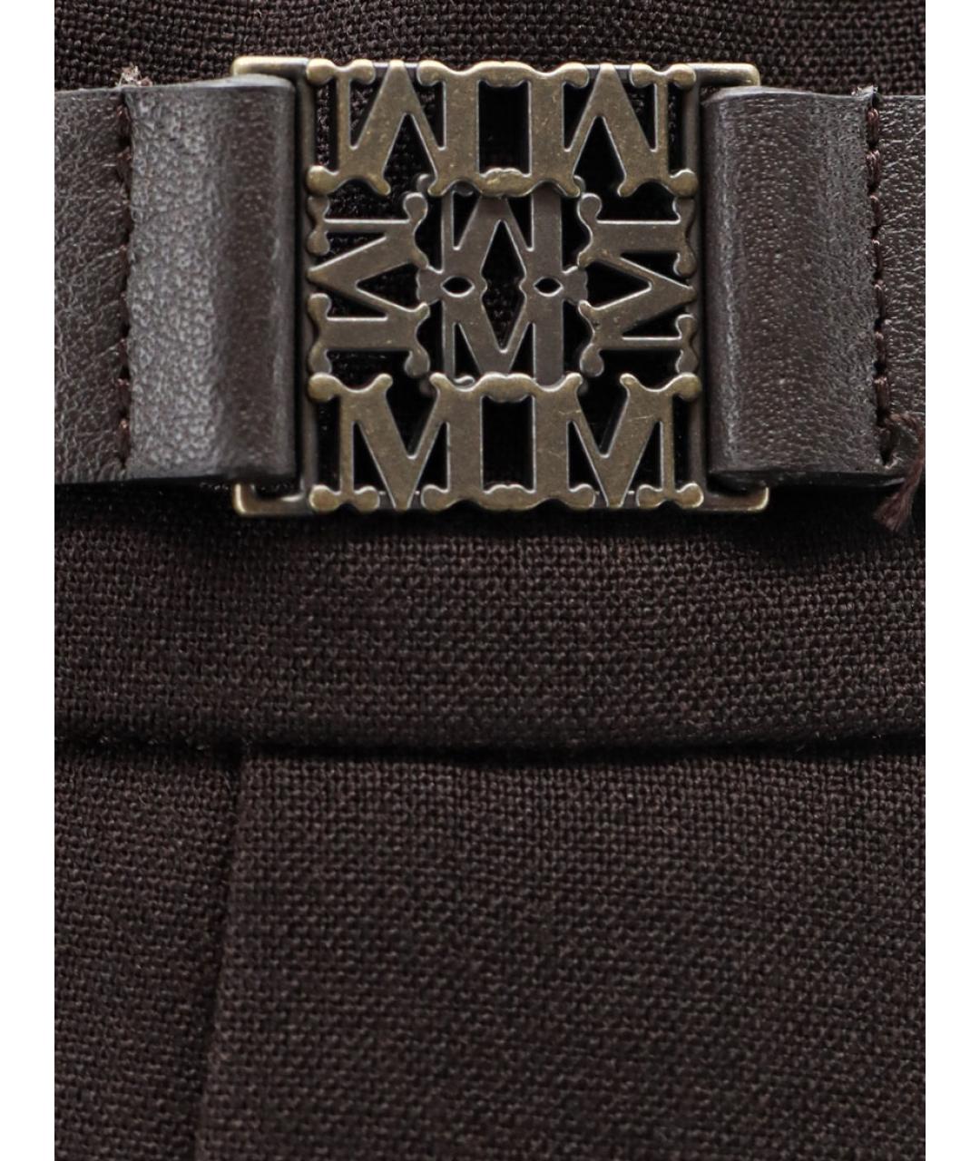 MAX MARA Коричневые шерстяные прямые брюки, фото 3