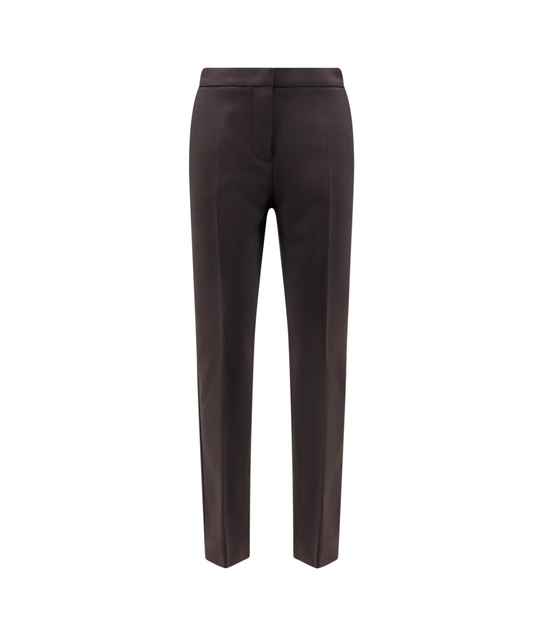 MAX MARA Коричневые шерстяные прямые брюки, фото 1