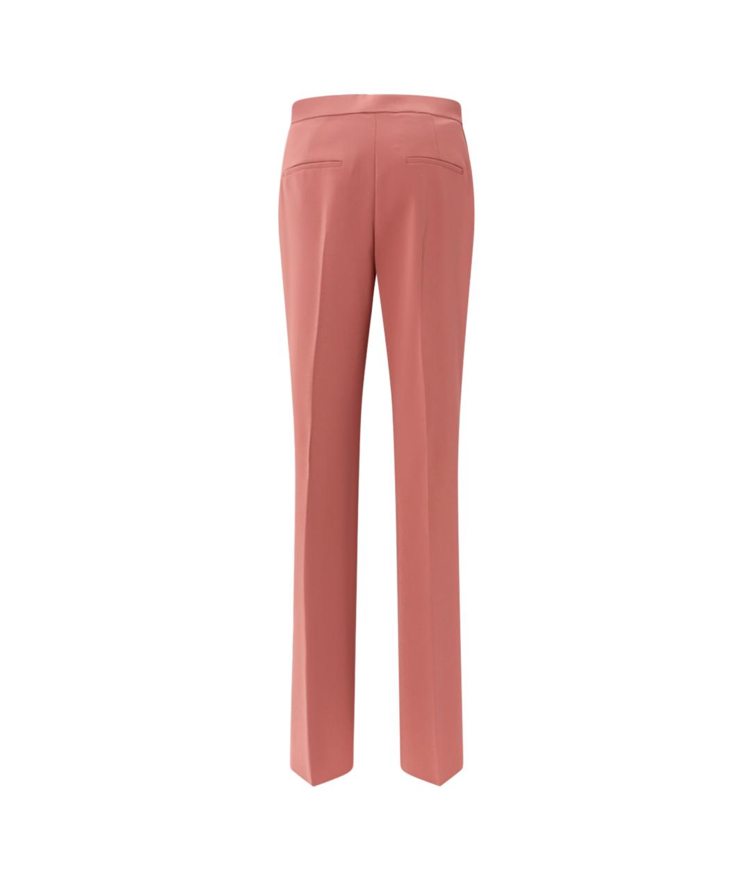 MAX MARA Розовые полиэстеровые прямые брюки, фото 2