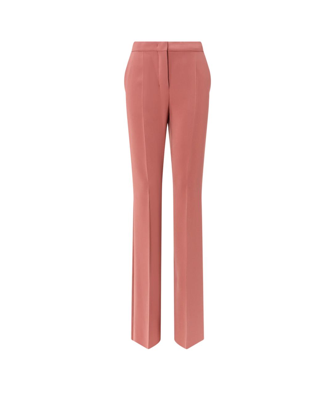 MAX MARA Розовые полиэстеровые прямые брюки, фото 1