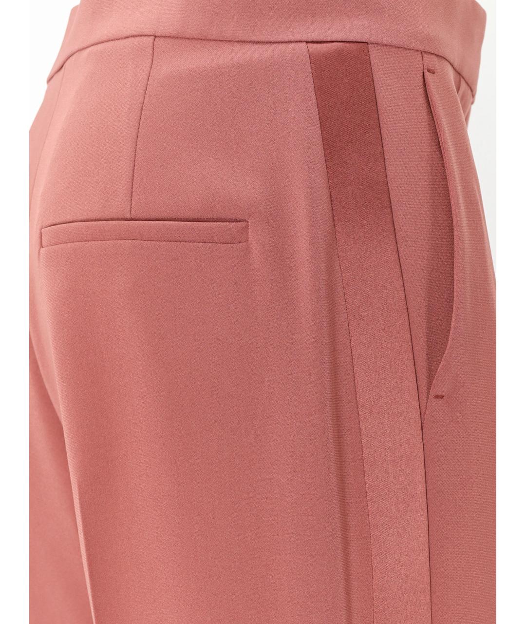 MAX MARA Розовые полиэстеровые прямые брюки, фото 3
