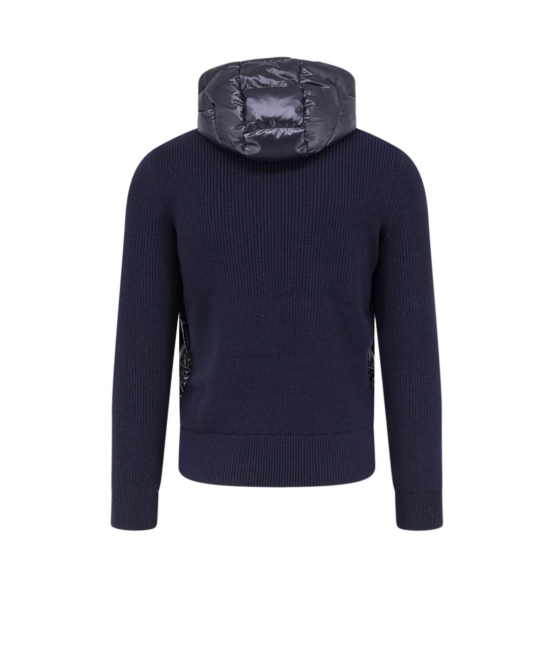 MONCLER Темно-синяя полиэстеровая куртка, фото 2