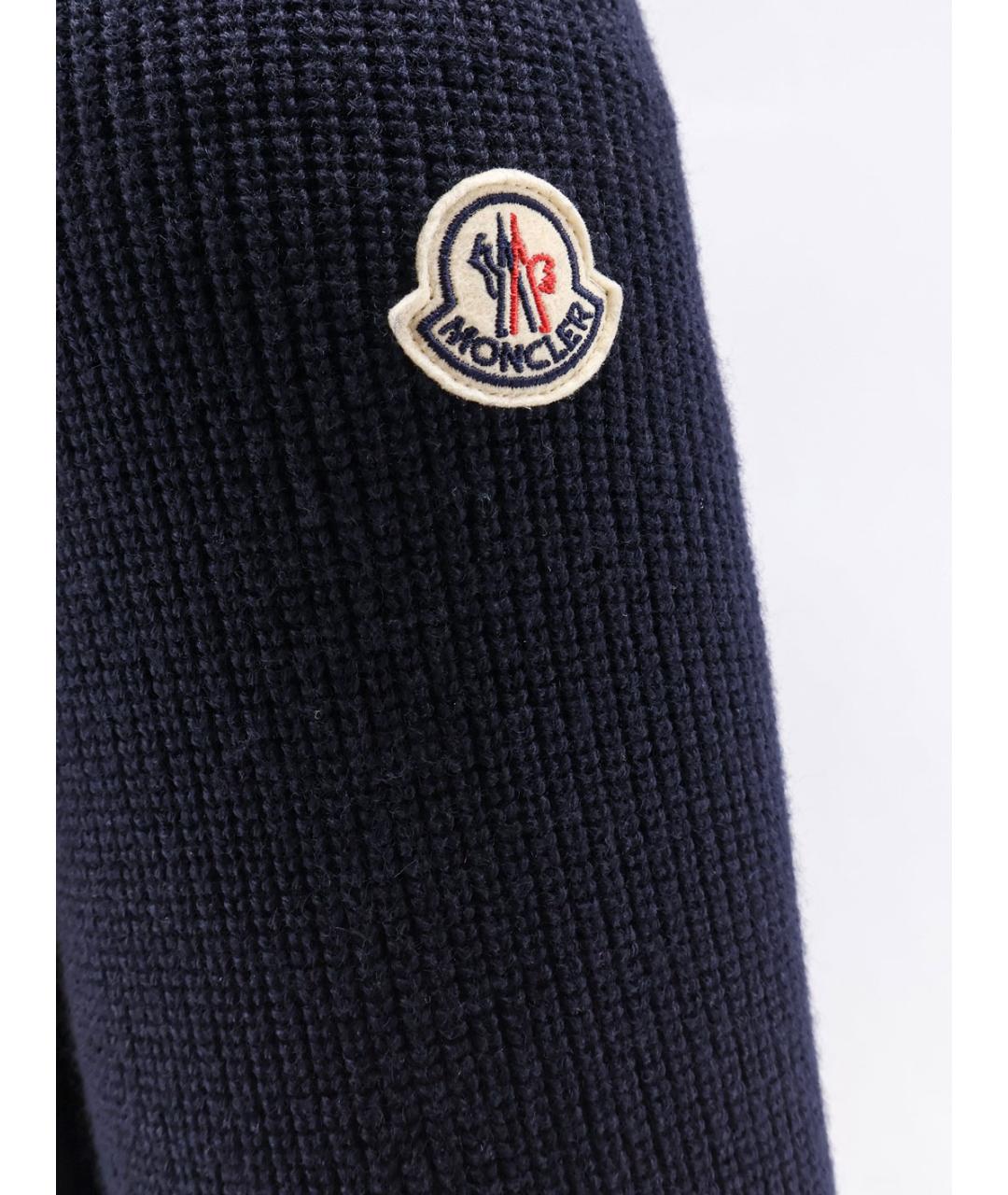 MONCLER Темно-синяя полиэстеровая куртка, фото 3