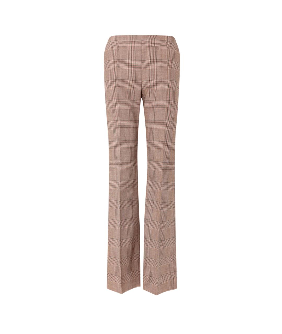 MAX MARA Бежевые шерстяные прямые брюки, фото 1