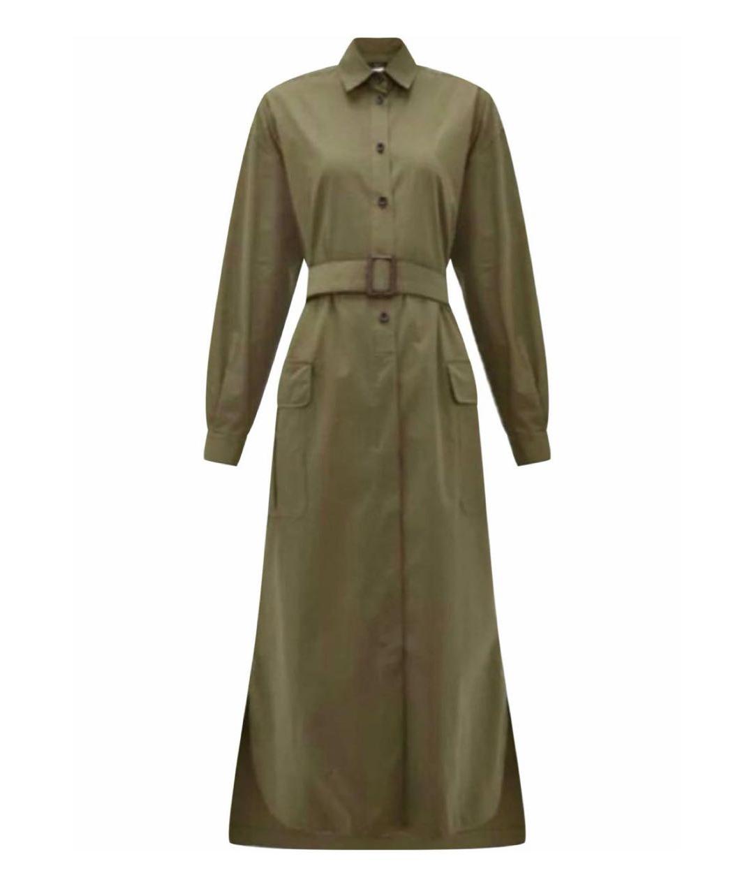 WEEKEND MAX MARA Хаки хлопковое повседневное платье, фото 1