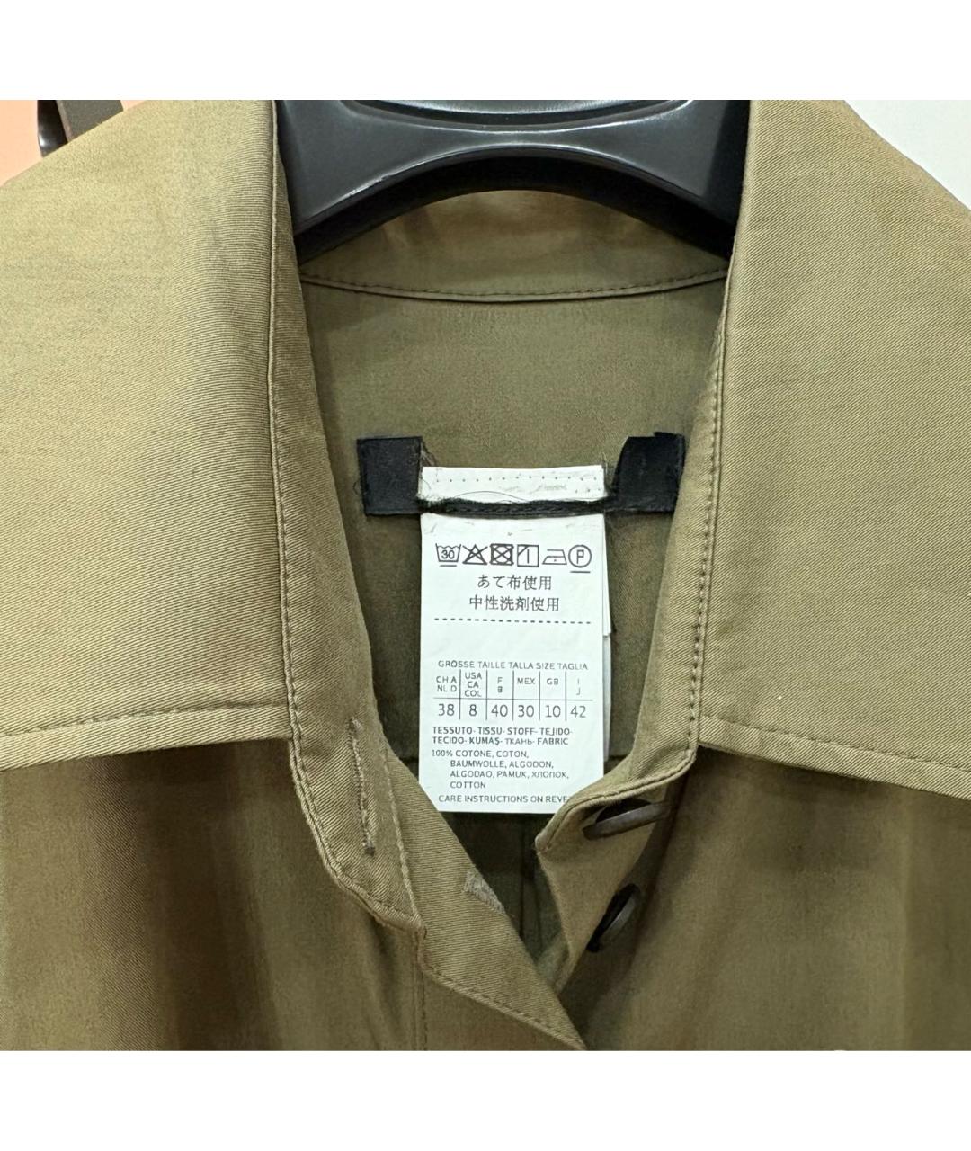 WEEKEND MAX MARA Хаки хлопковое повседневное платье, фото 4