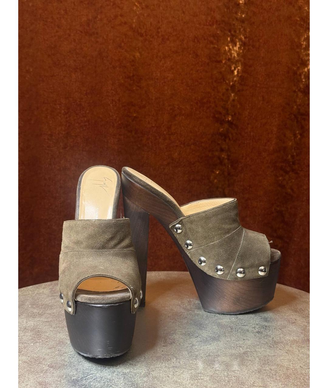 GIUSEPPE ZANOTTI DESIGN Хаки замшевые туфли, фото 4