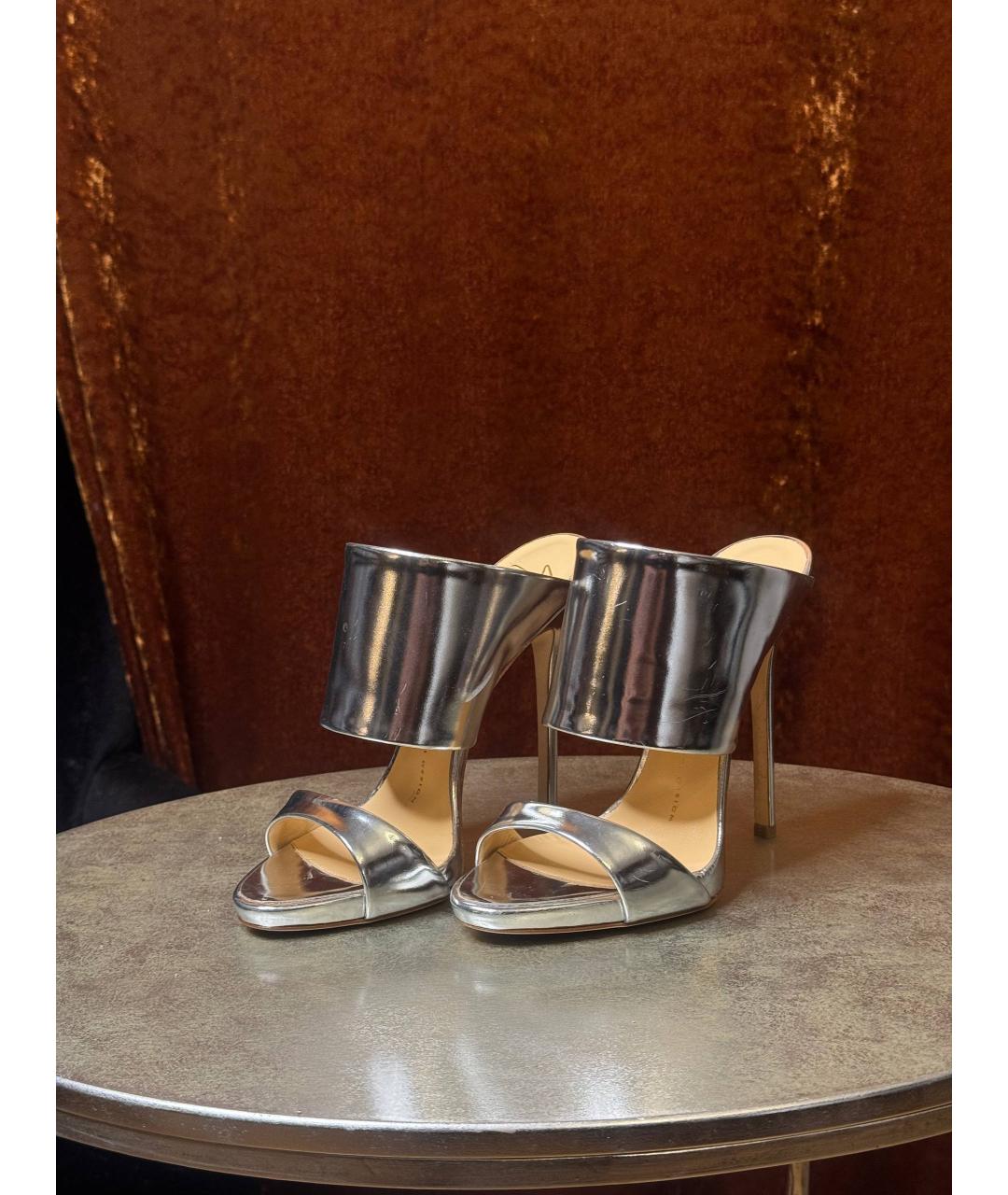 GIUSEPPE ZANOTTI DESIGN Серебряные кожаные туфли, фото 2