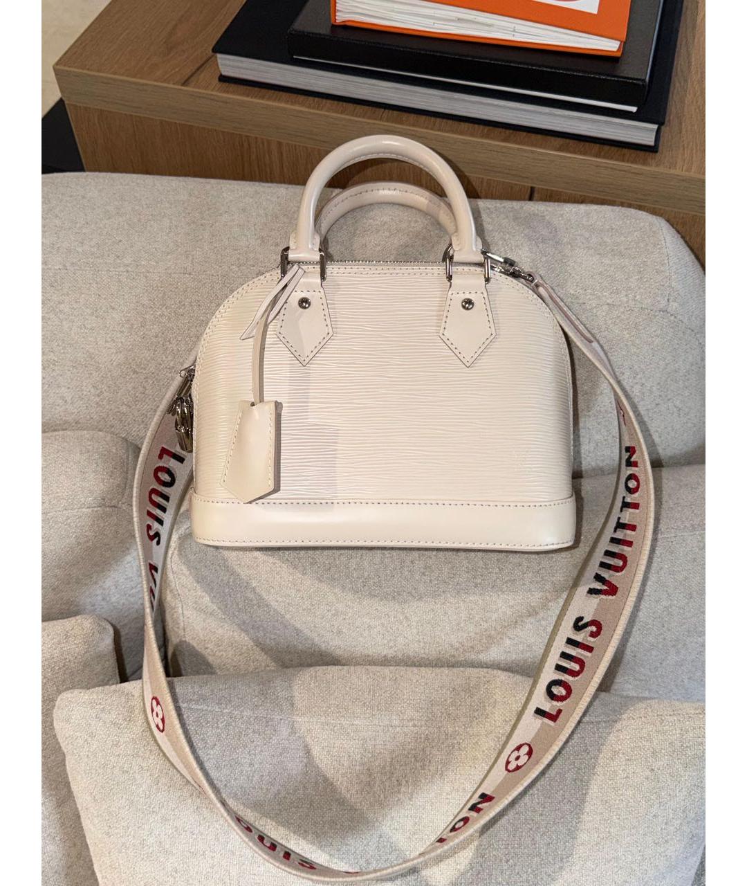 LOUIS VUITTON Белая кожаная сумка через плечо, фото 3