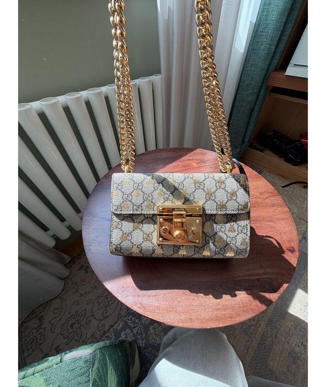 GUCCI Золотая сумка через плечо, фото 7