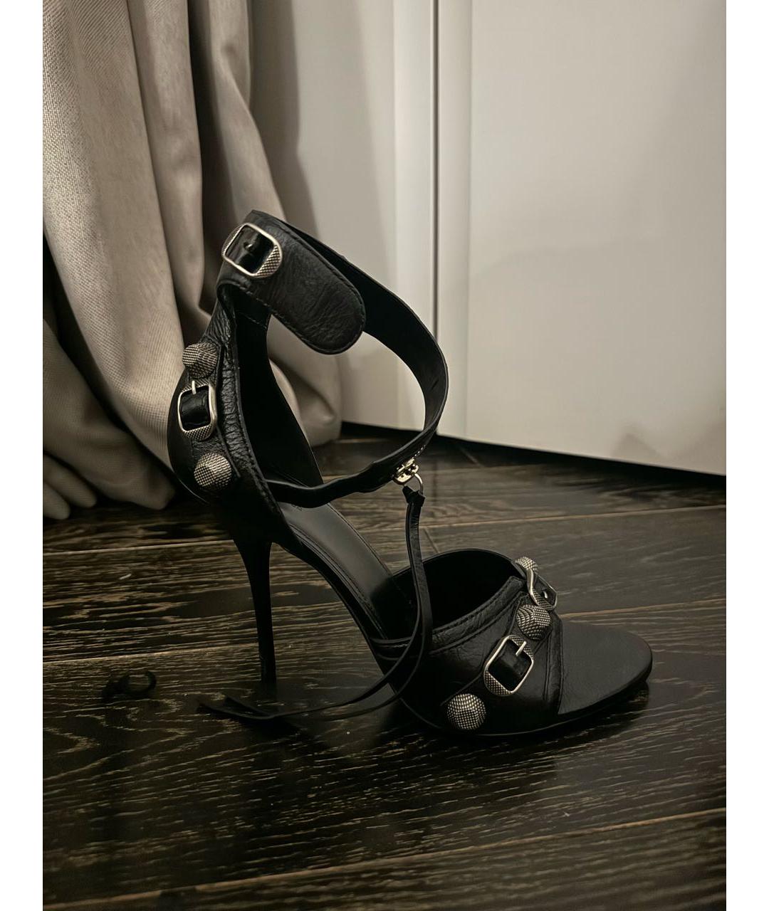 BALENCIAGA Черные кожаные босоножки, фото 7