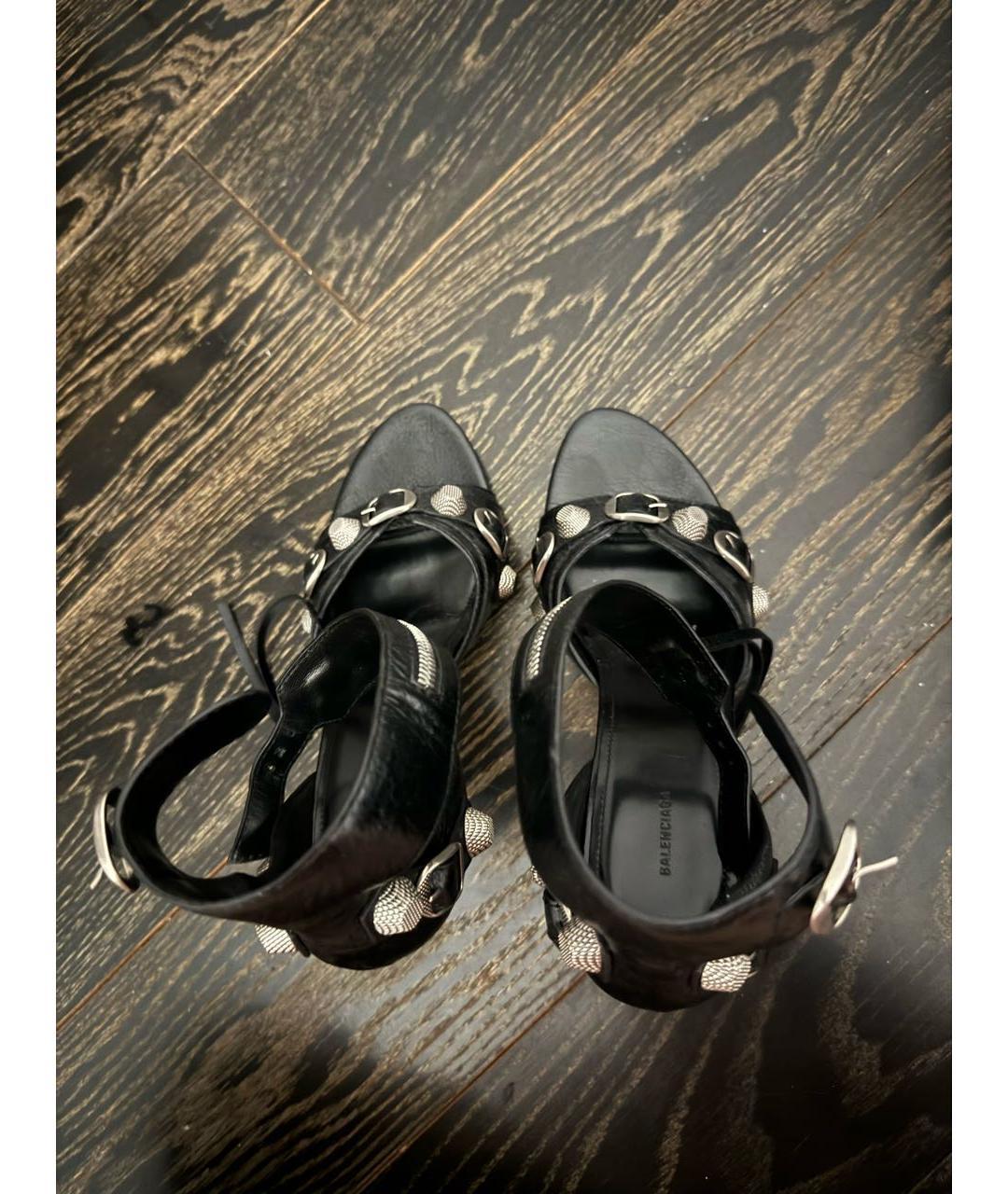 BALENCIAGA Черные кожаные босоножки, фото 3