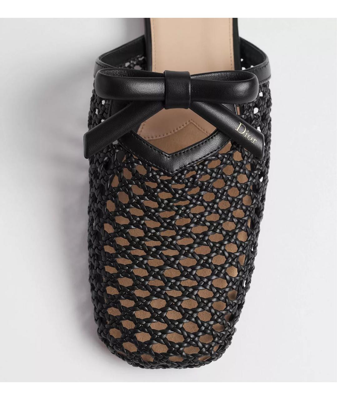 CHRISTIAN DIOR Черные кожаные мюли, фото 5