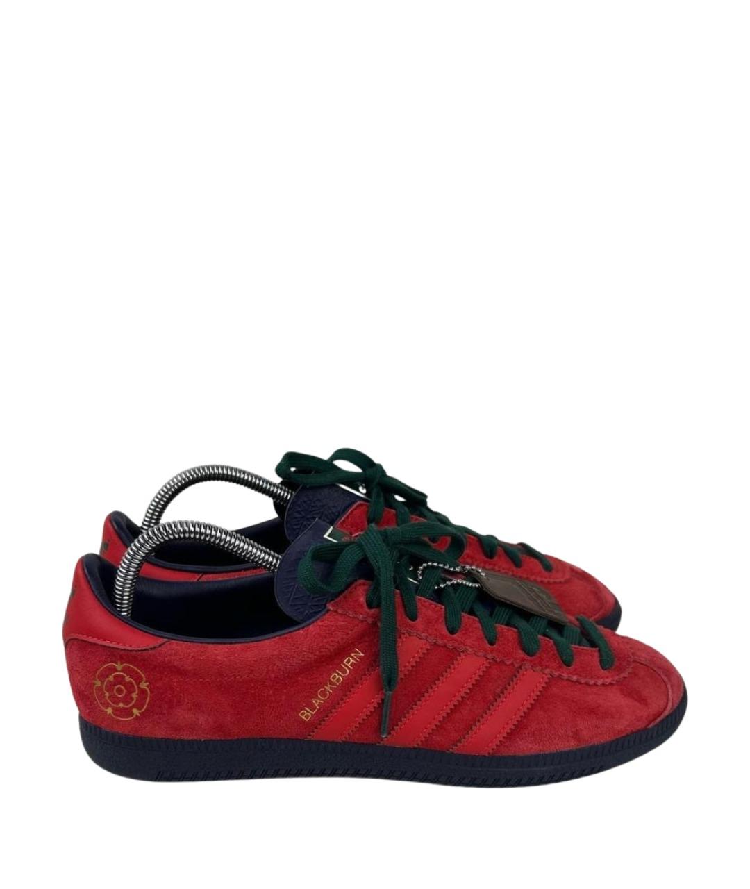 ADIDAS Красные замшевые низкие кроссовки / кеды, фото 1