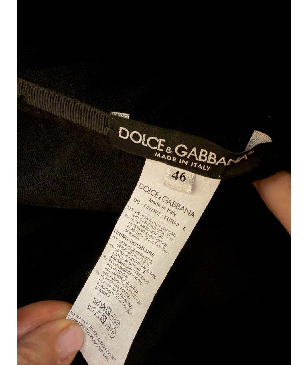 DOLCE&GABBANA Черное вискозное вечернее платье, фото 3