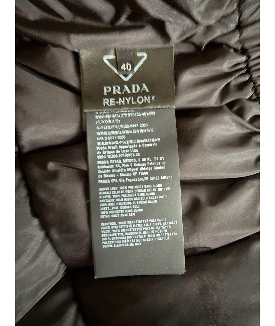 PRADA Черный нейлоновый пуховик, фото 7