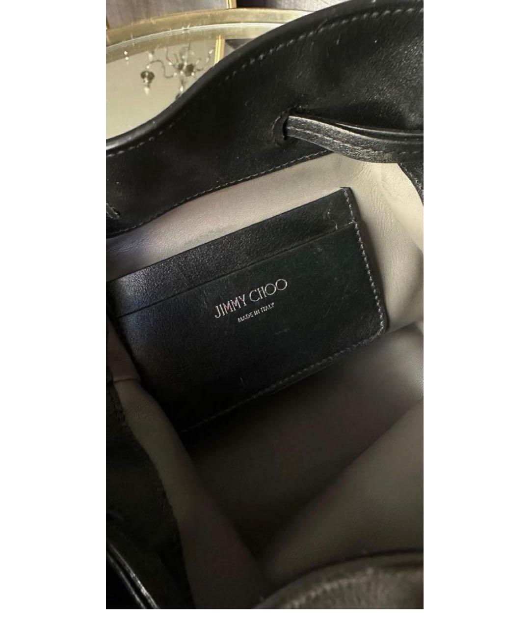 JIMMY CHOO Черная кожаная сумка через плечо, фото 5