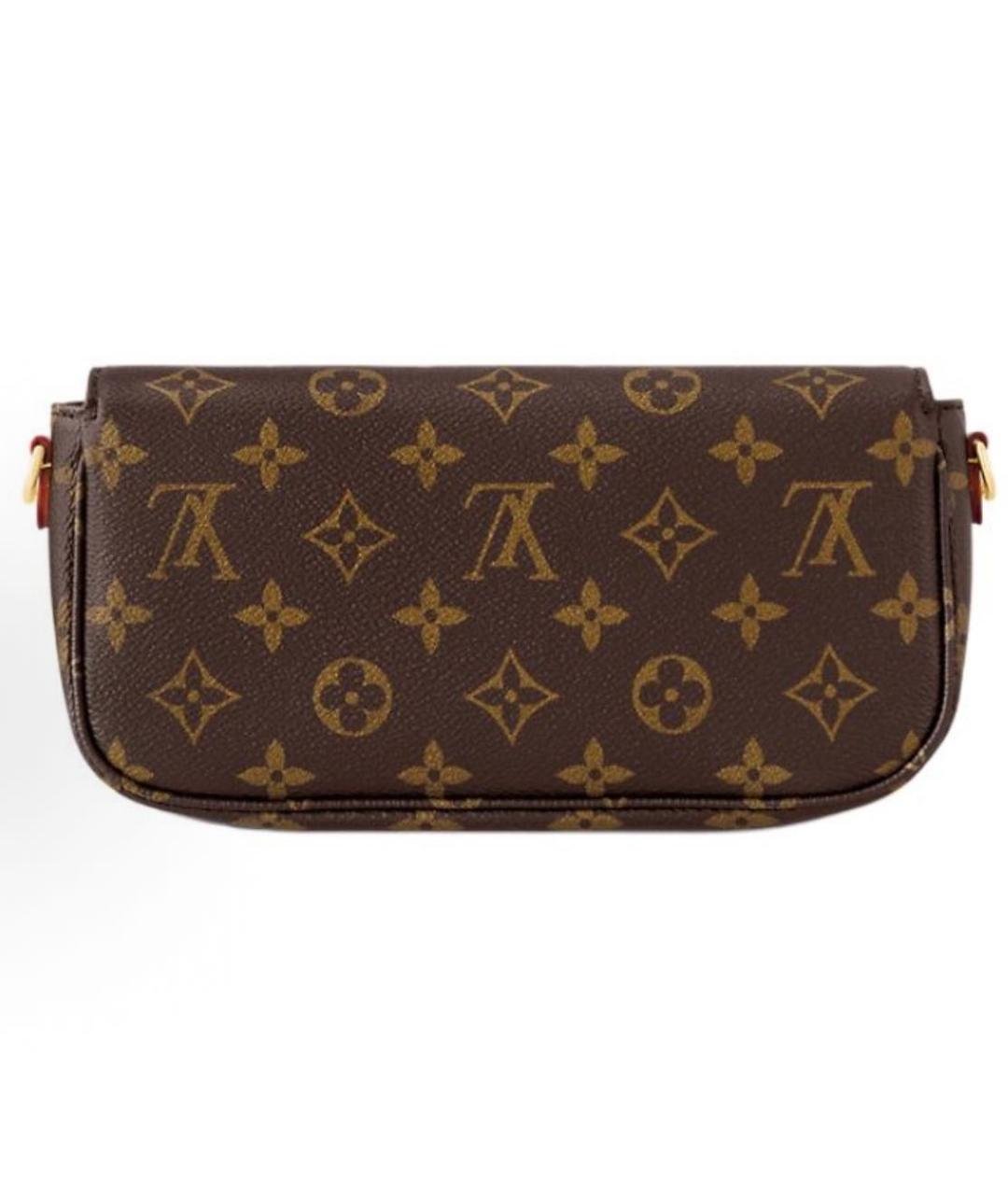 LOUIS VUITTON Коричневая кожаная сумка через плечо, фото 3