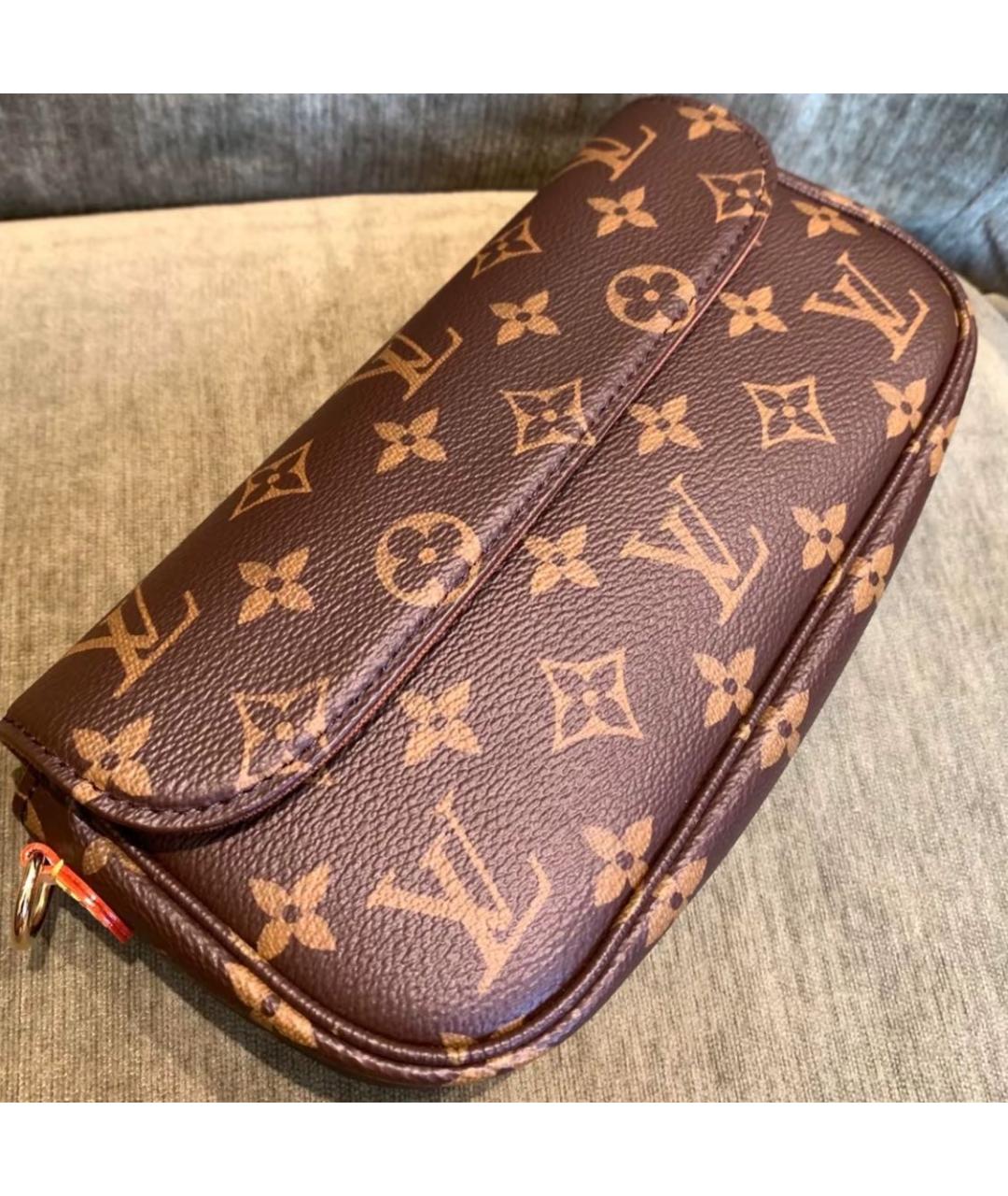 LOUIS VUITTON Коричневая кожаная сумка через плечо, фото 8