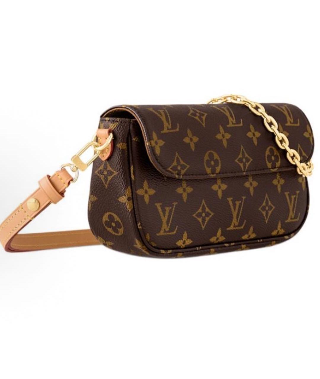 LOUIS VUITTON Коричневая кожаная сумка через плечо, фото 2