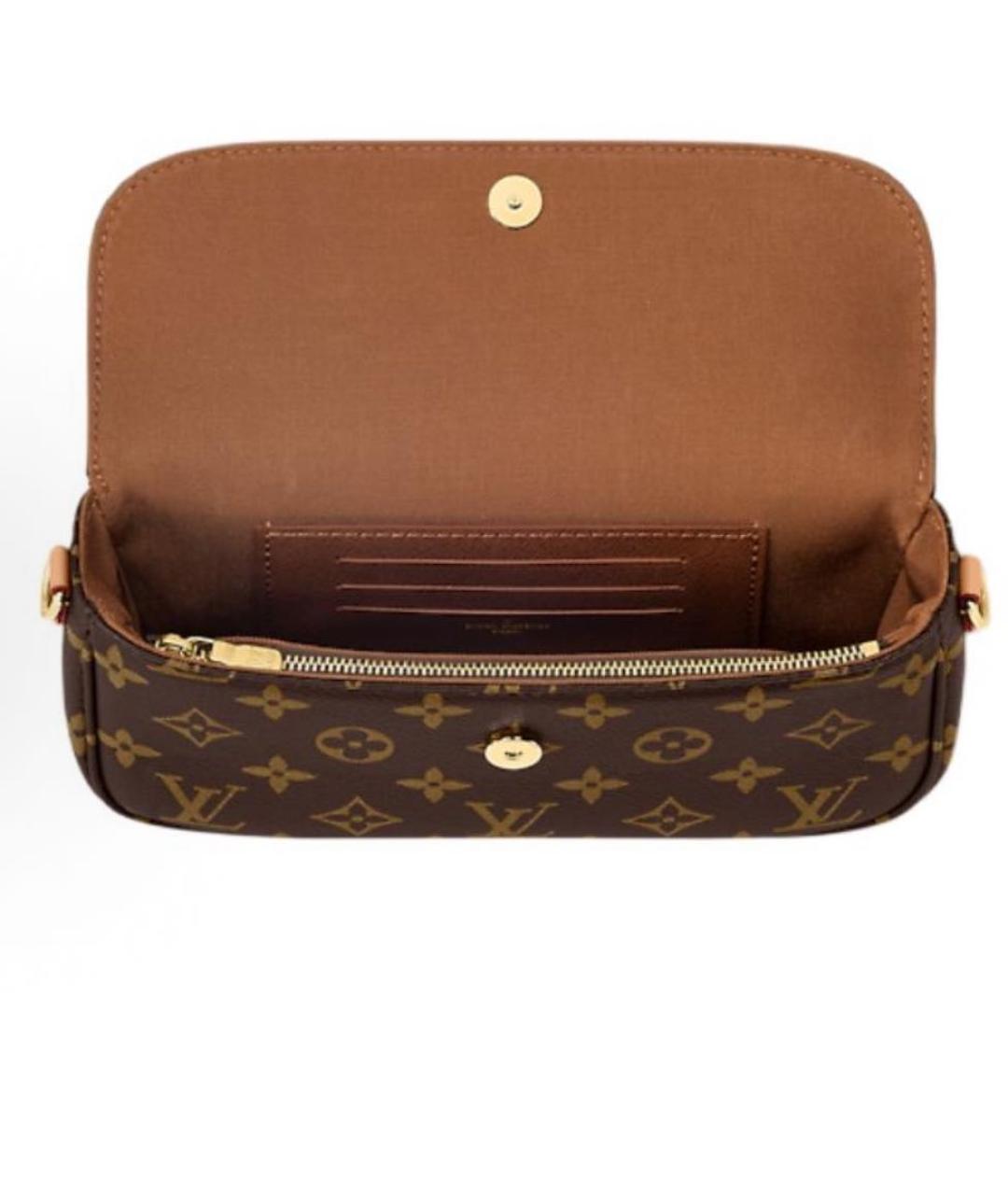 LOUIS VUITTON Коричневая кожаная сумка через плечо, фото 4