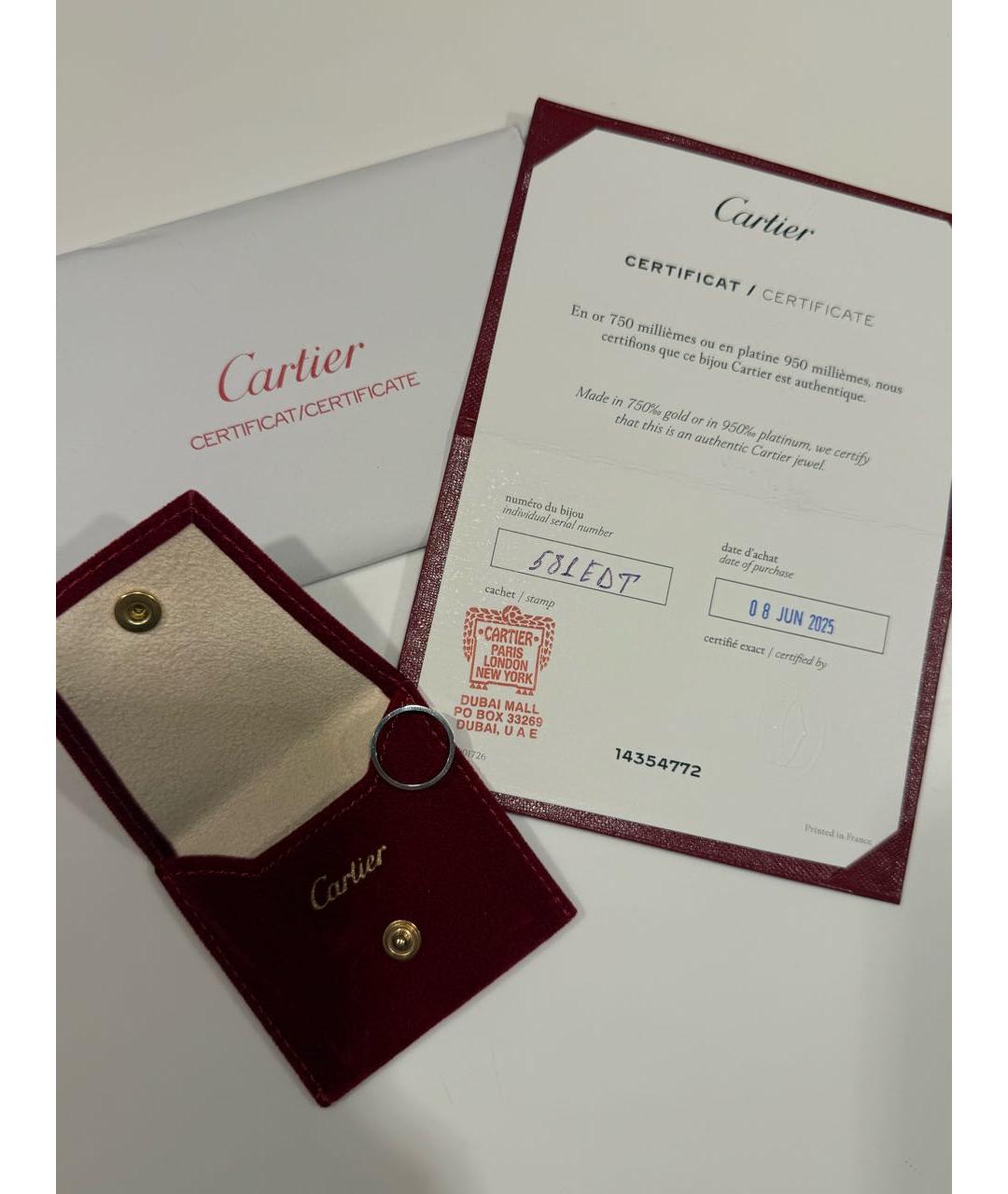 CARTIER Серебряное кольцо из белого золота, фото 4