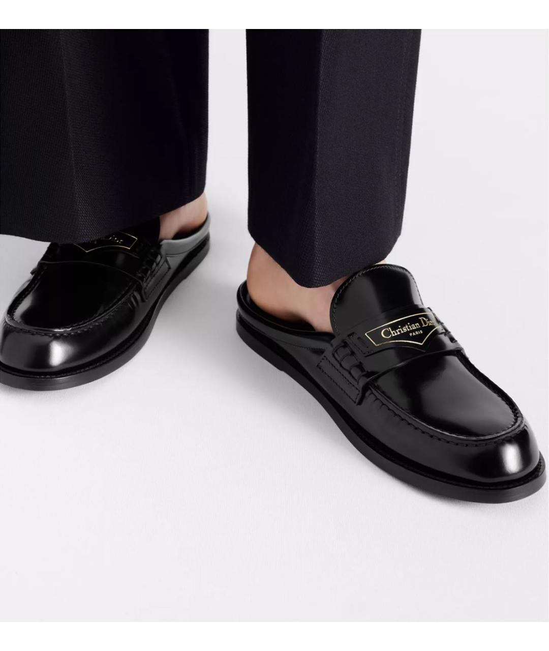 CHRISTIAN DIOR Черные сабо из лакированной кожи, фото 2
