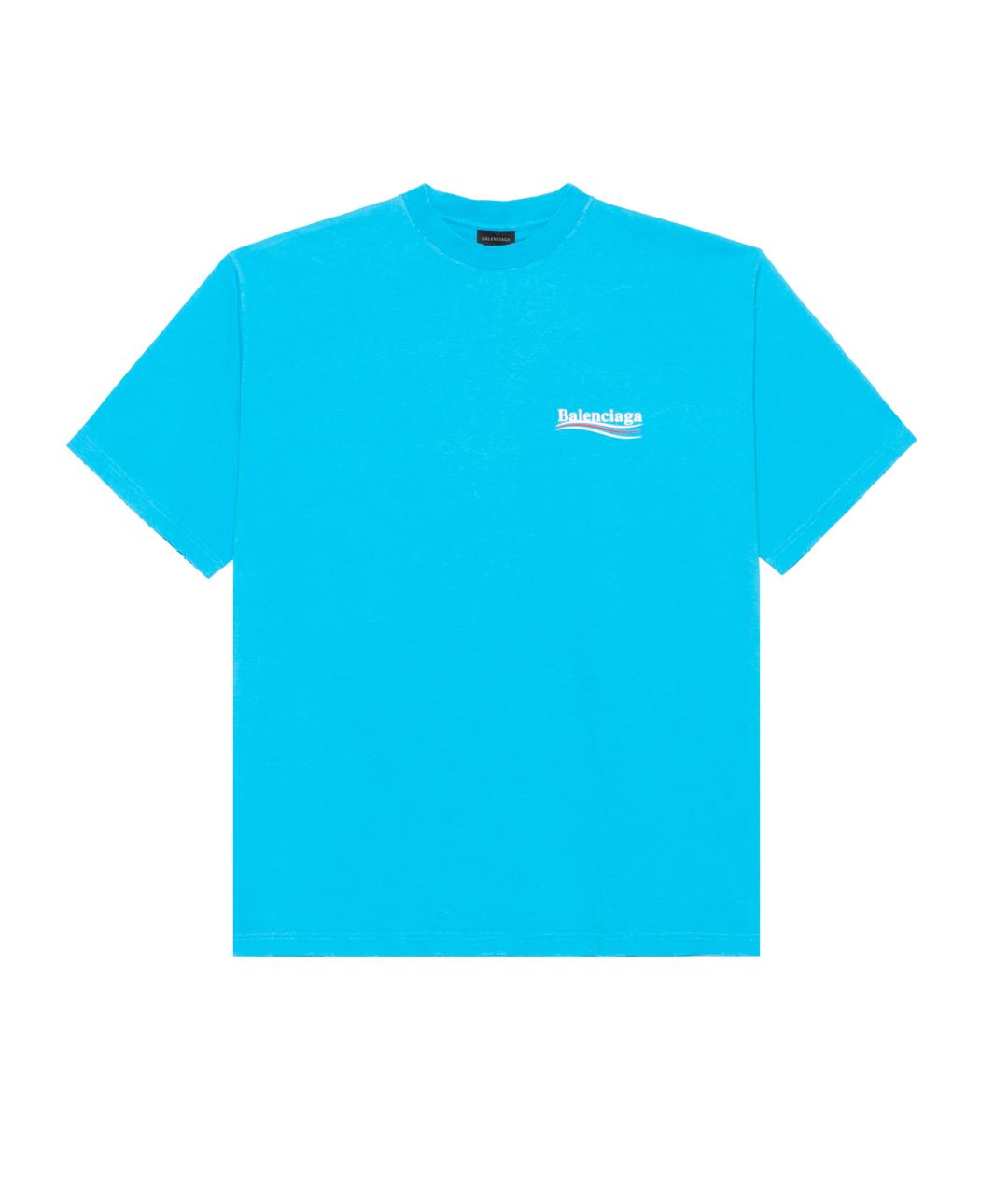 BALENCIAGA Синяя футболка, фото 1