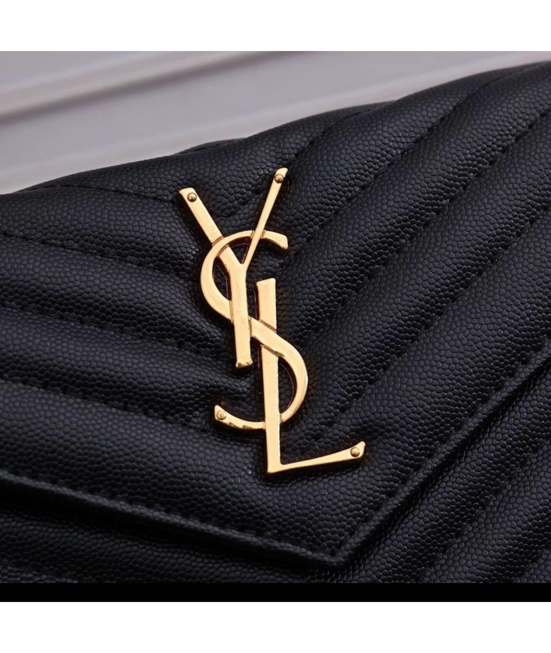 SAINT LAURENT Черная кожаная сумка через плечо, фото 6