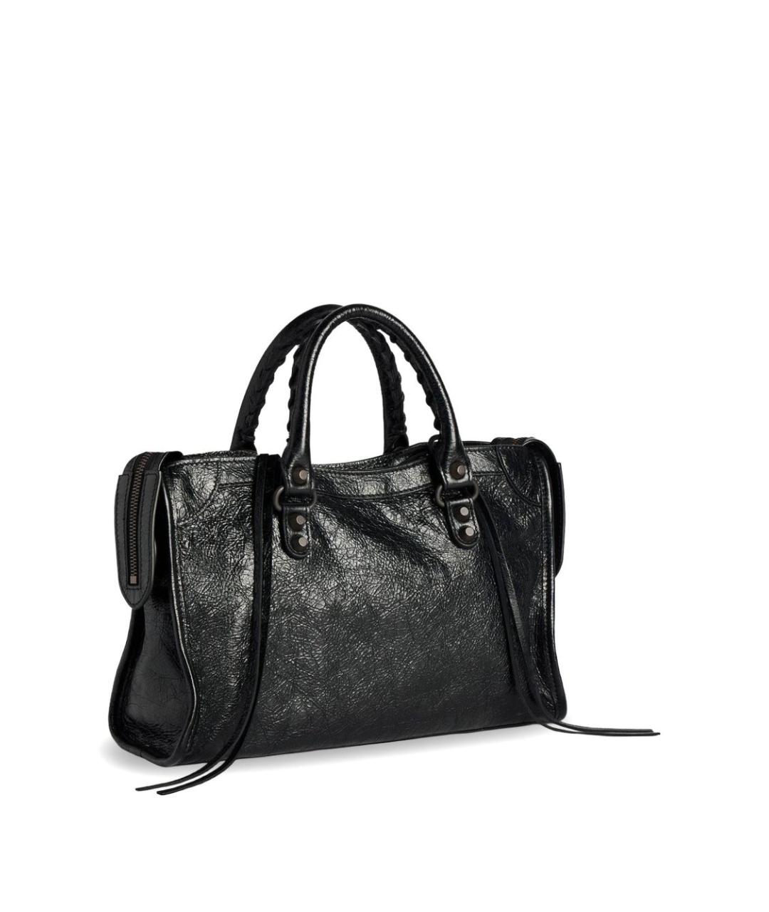 BALENCIAGA Черная кожаная сумка тоут, фото 3