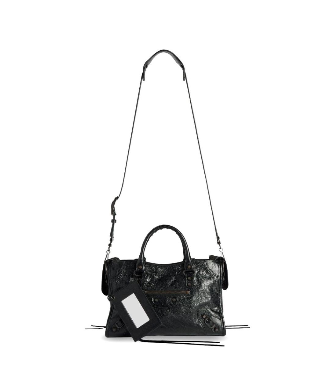 BALENCIAGA Черная кожаная сумка тоут, фото 2