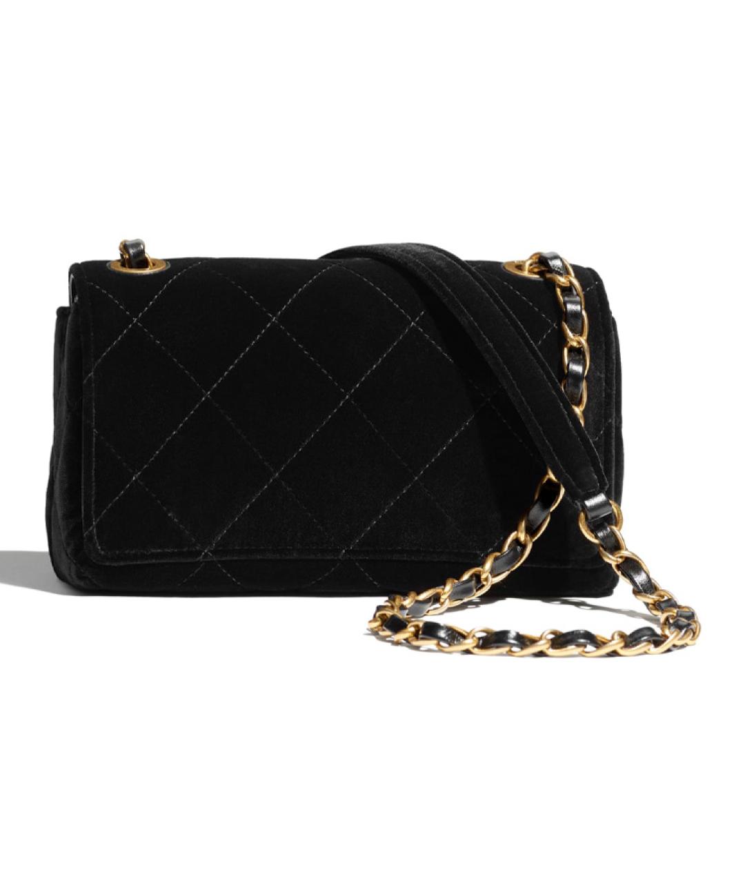 CHANEL Черная бархатная сумка через плечо, фото 2